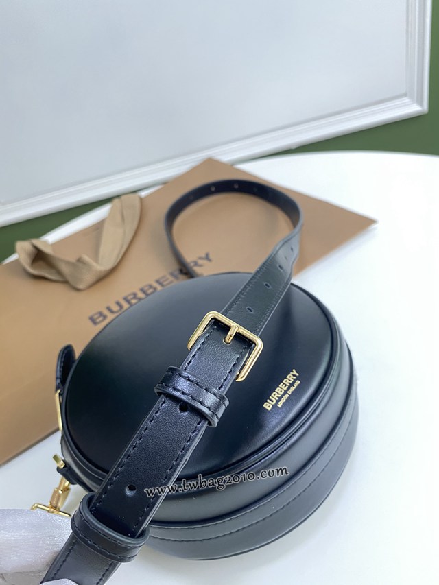 Burberry專門店新款黑色圓餅包 巴寶莉Louise圓形單肩斜挎女包 yxb1216